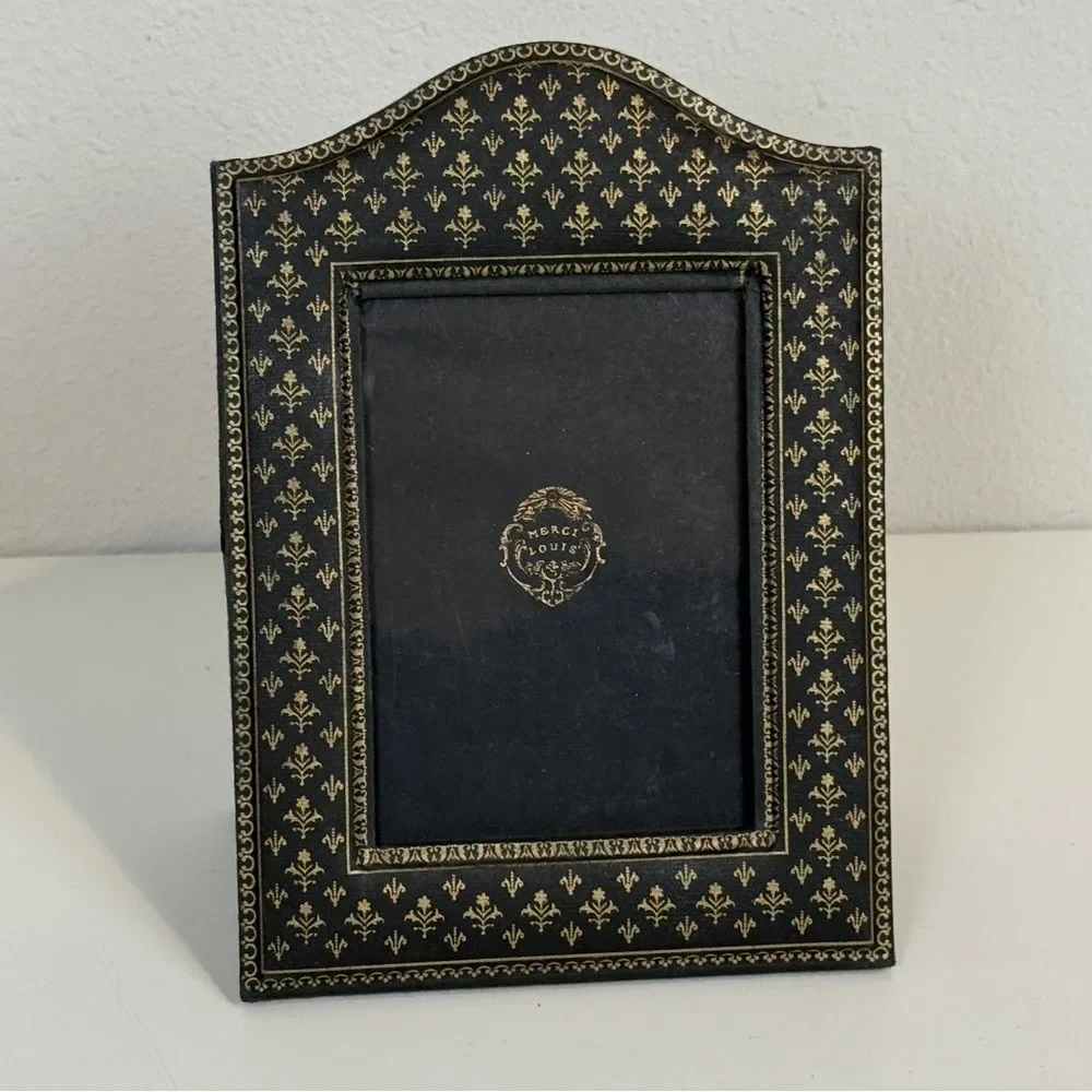 Merci Louis France Black Gilded Paper 4x6 Frame